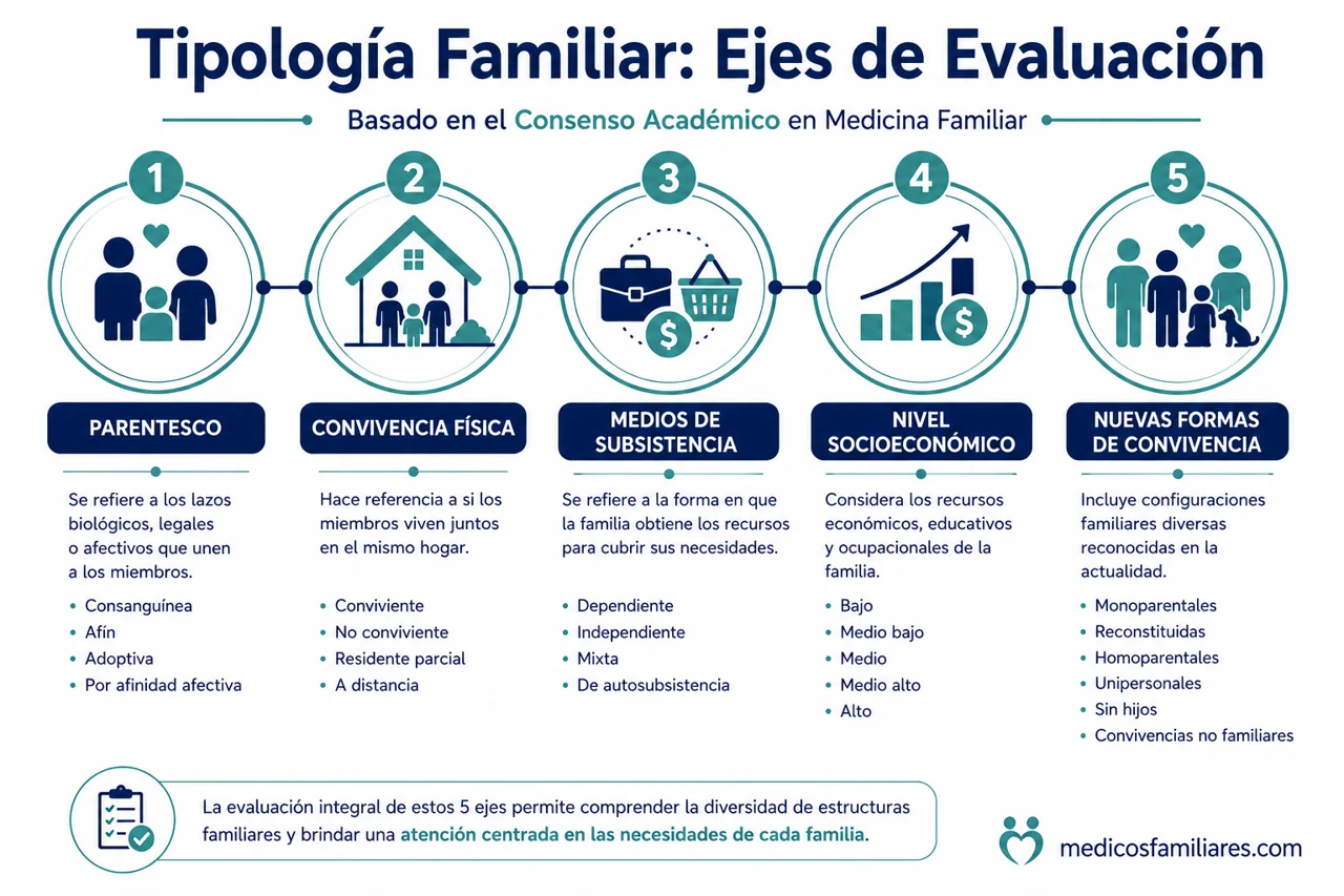 Ejes del Consenso Académico en Medicina Familiar para la clasificación de familias