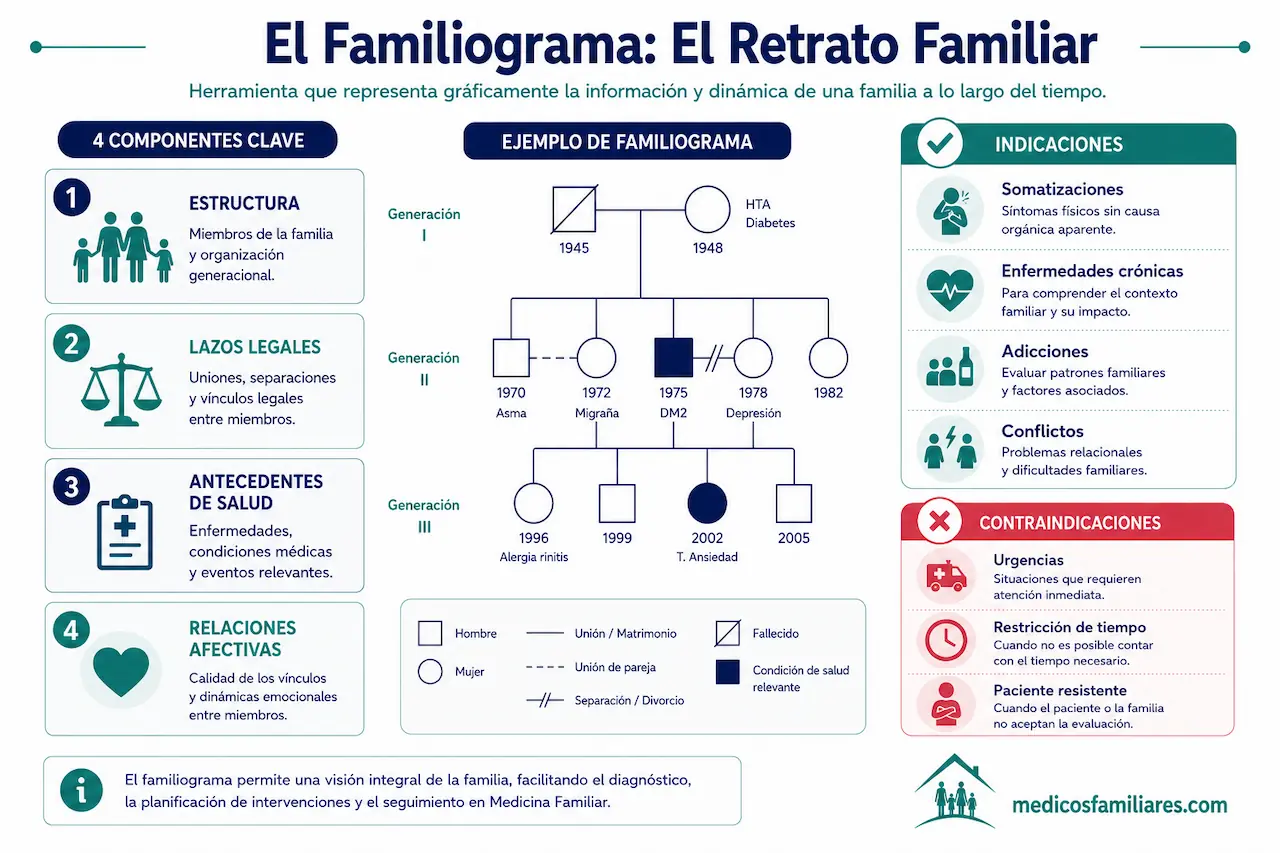 Información indicaciones y contraindicaciones del familiograma en medicina de familia